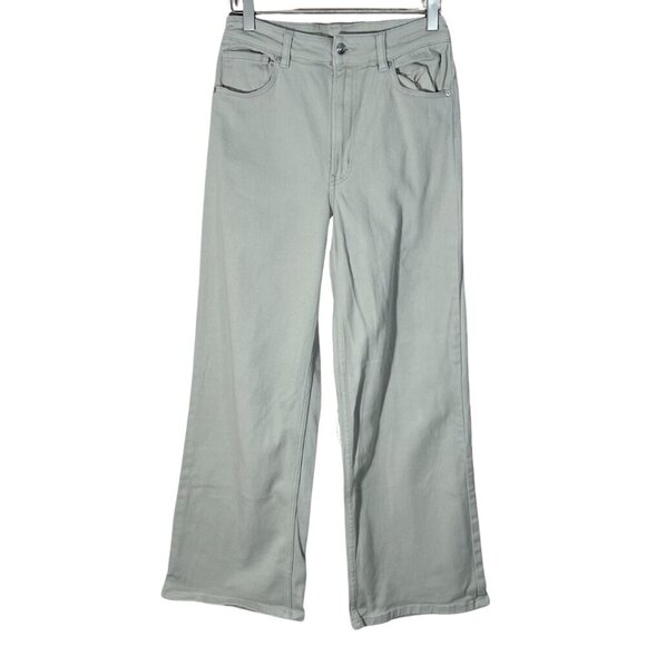 Divided by H&M Tan Khaki Wide Leg Denim Pants Jeans High Waisted Size 8 - Picture 1 of 6